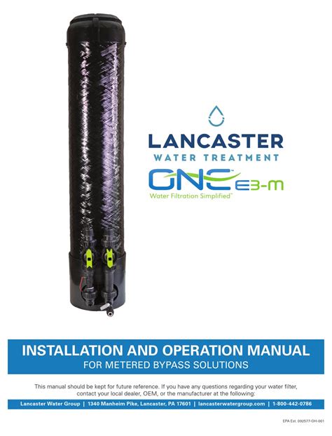 lancaster water treatment manual